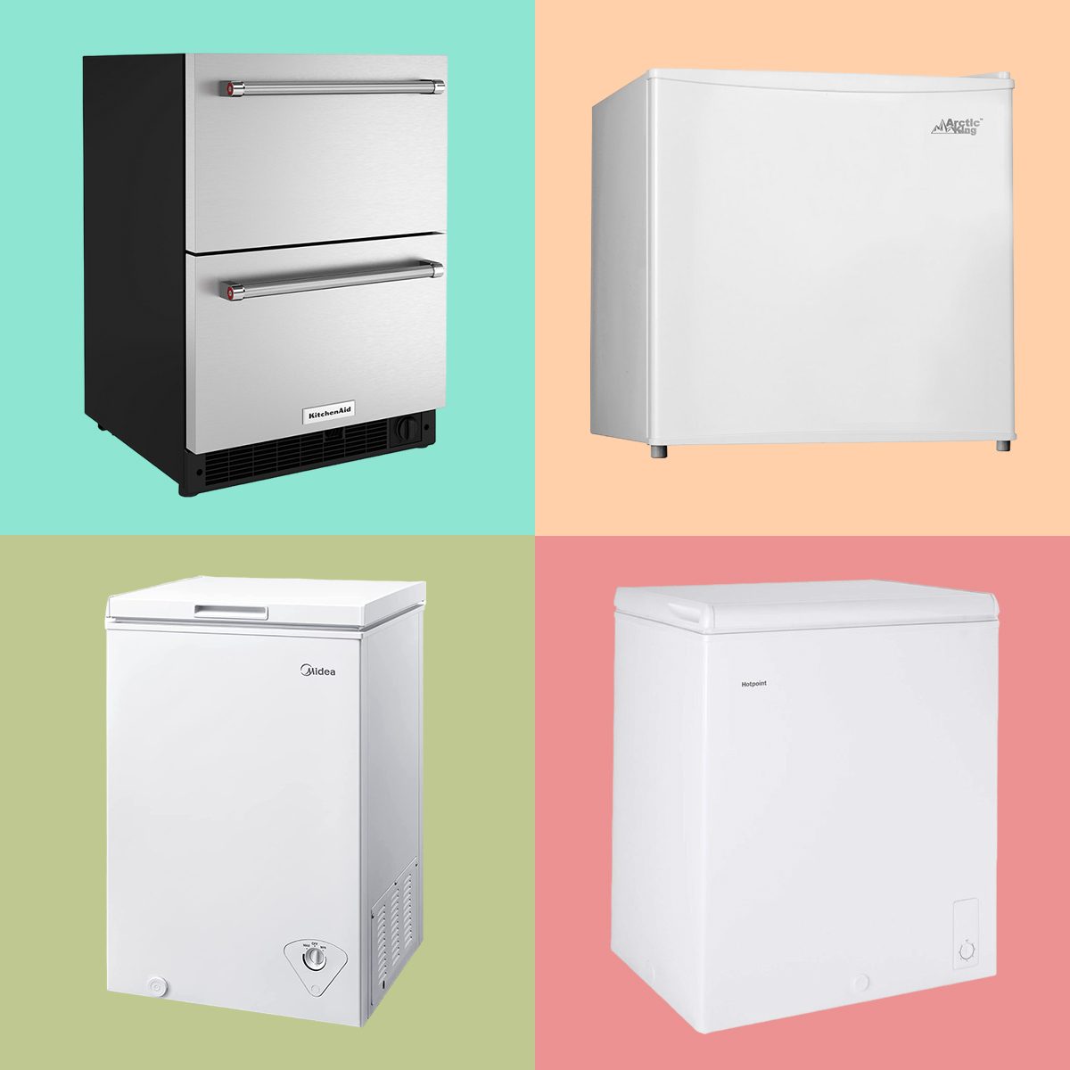 Wanai Chest Freezer 3.5 Cu Ft,Small Chest Freezer,Upright Single Door Refrigerator,White, Size: 3.5 Cu.Ft.