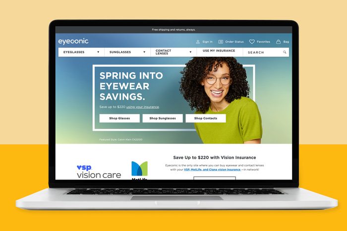 Eyeconic homepage displayed on a laptop
