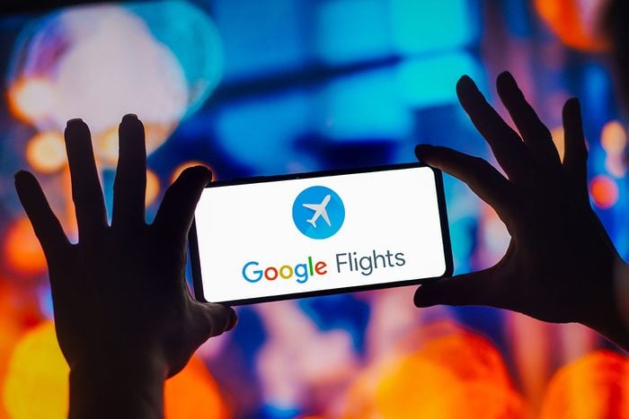 Google Flights Logo displayed on a smartphone screen