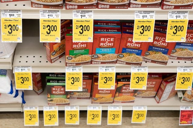 Rice and Rice Products on sale at a supermarket in San Mateo County California