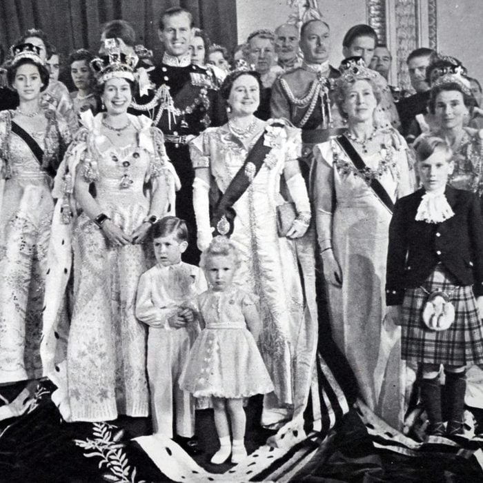 The coronation of Elizabeth II of the United Kingdom, family group at Buckingham Palace.