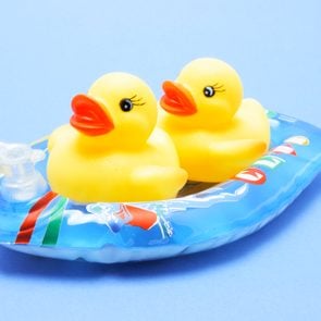 Rubber Ducks on Inflatable Boat
