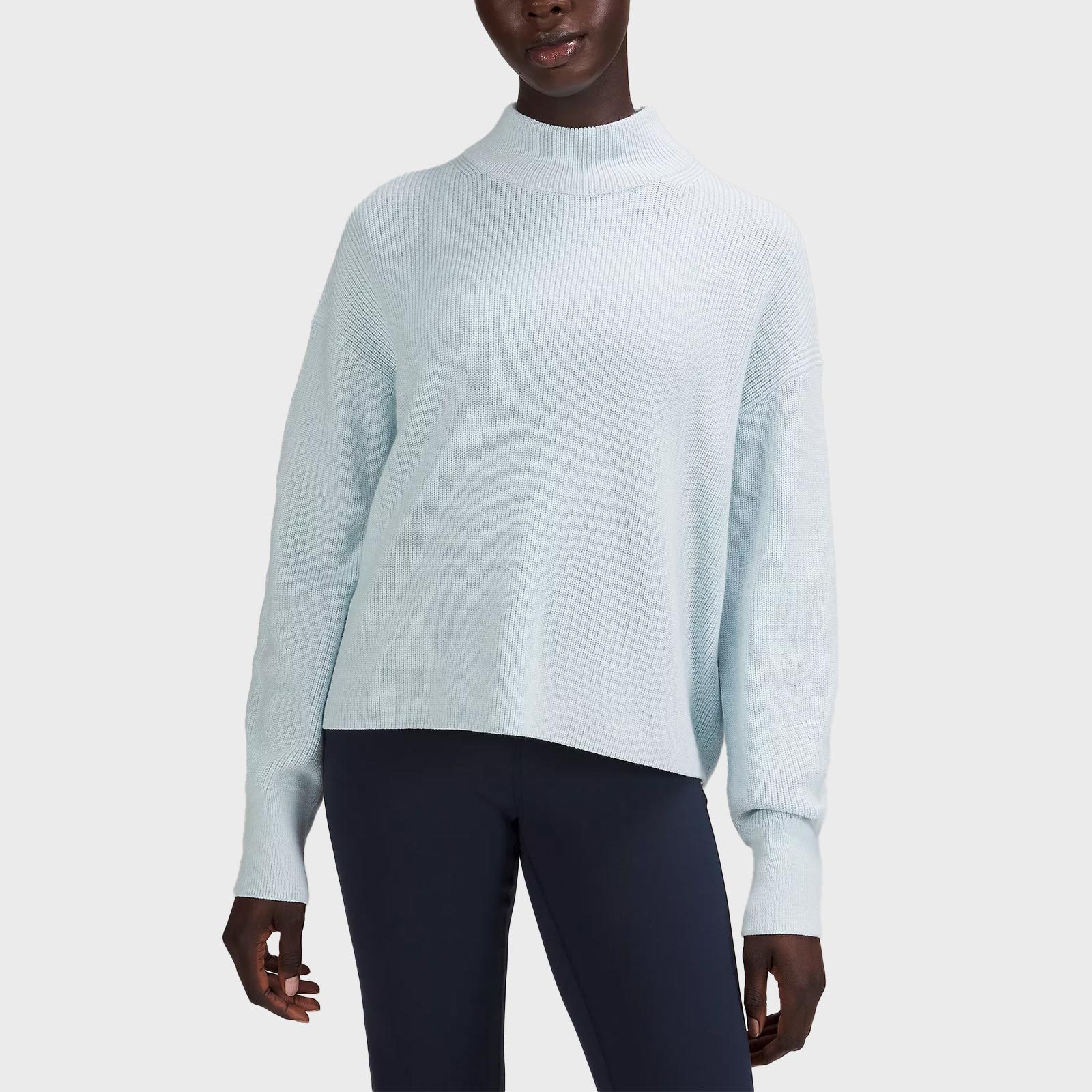 Merino wool-blend ribbed turtleneck sweater