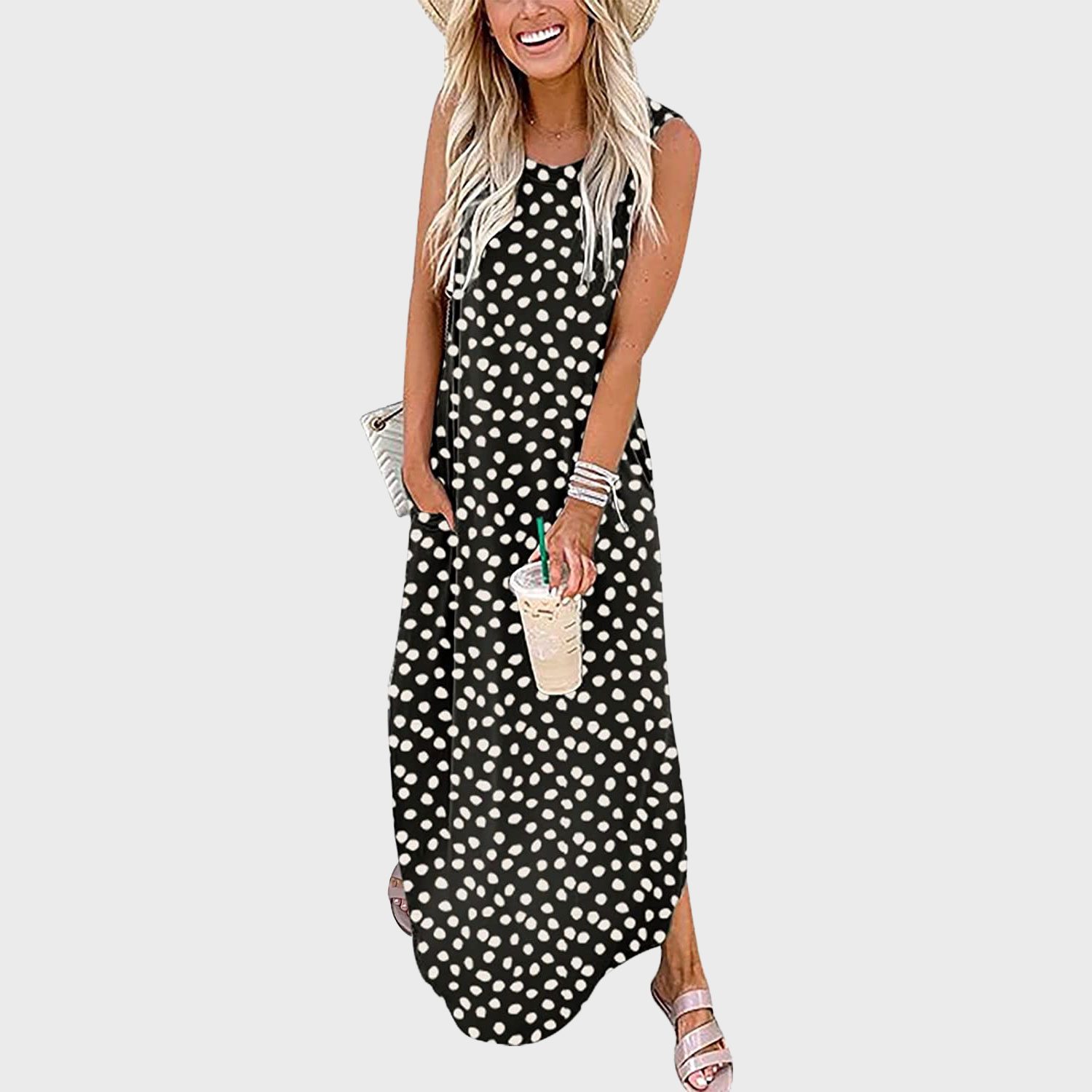 Summer Dresses for Women 2023, Womens Casual Loose Maxi Sundress Long  Dresses Sleeveless Summer Beach Dress with Pockets # Todays Daily Deals Of  The Day Prime Today Only 