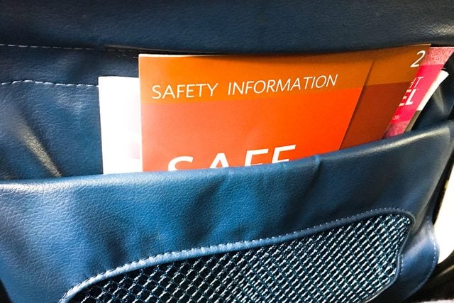 Safety Information Packet In Airplane Seat Back