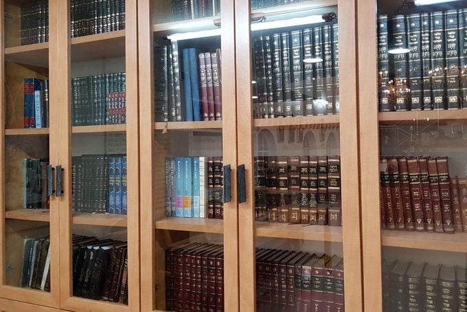Religious books, a small part of the Jewish bi millenial bookcase