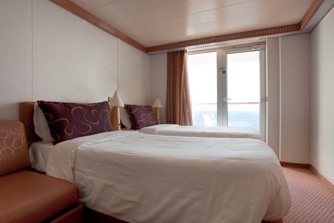 two bed cabin on cruise liner - room