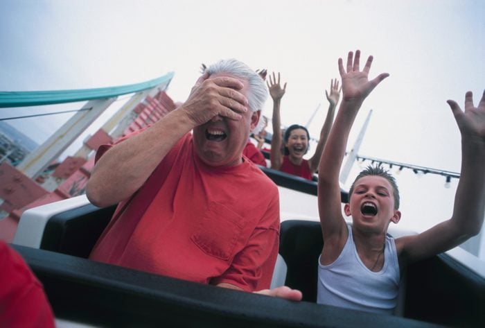 Man with Son on Rollercoaster