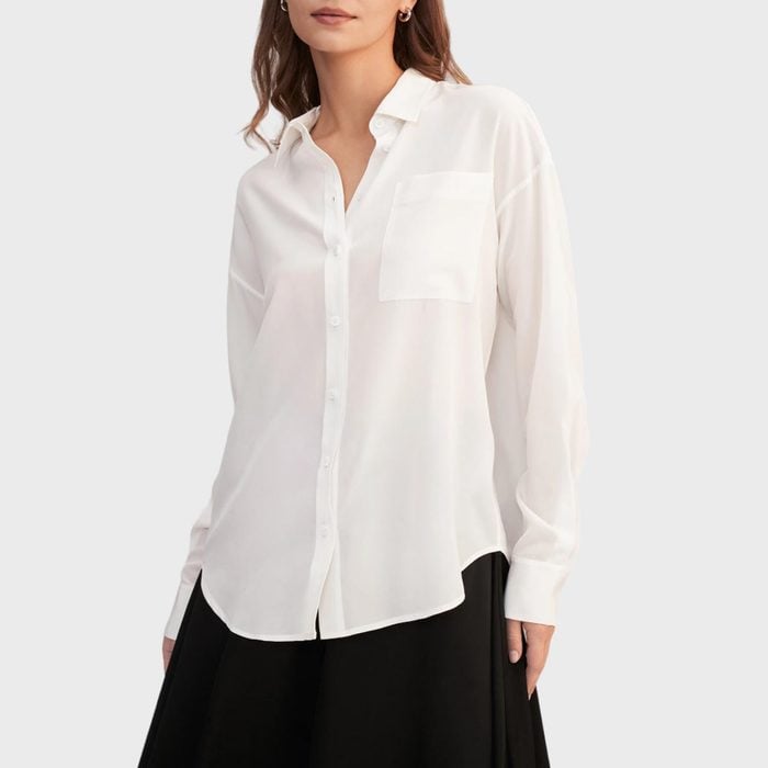 Drop Shoulders Oversize Silk Shirt