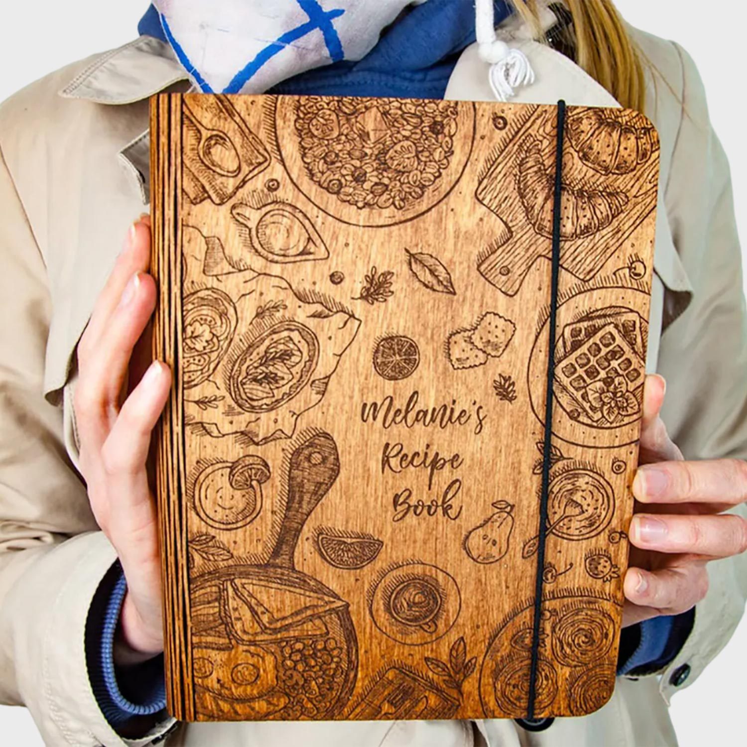 Personalized Wooden Recipe Book
