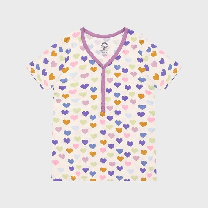 Purple Hearts Bamboo Pajama Top And Pants Ecomm Via Emersonandfriends.com