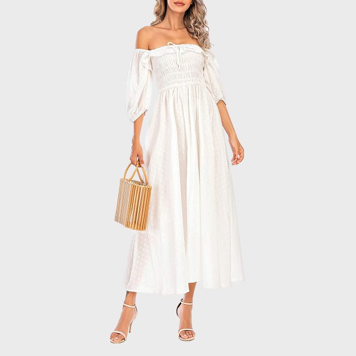 R.vivimos Women Summer Half Sleeve Cotton Ruffled Vintage Elegant Backless A Line Flowy Long Dresses