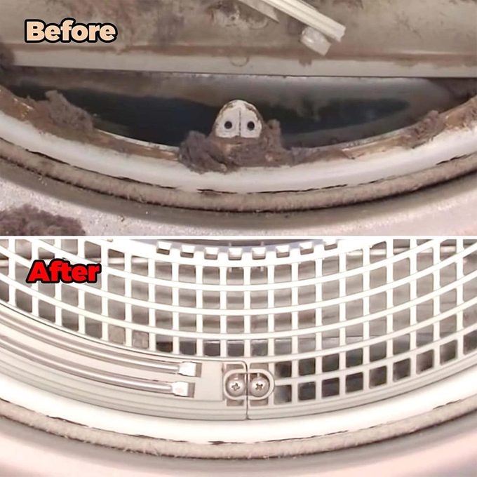 dryer lint brush cleaner before and after