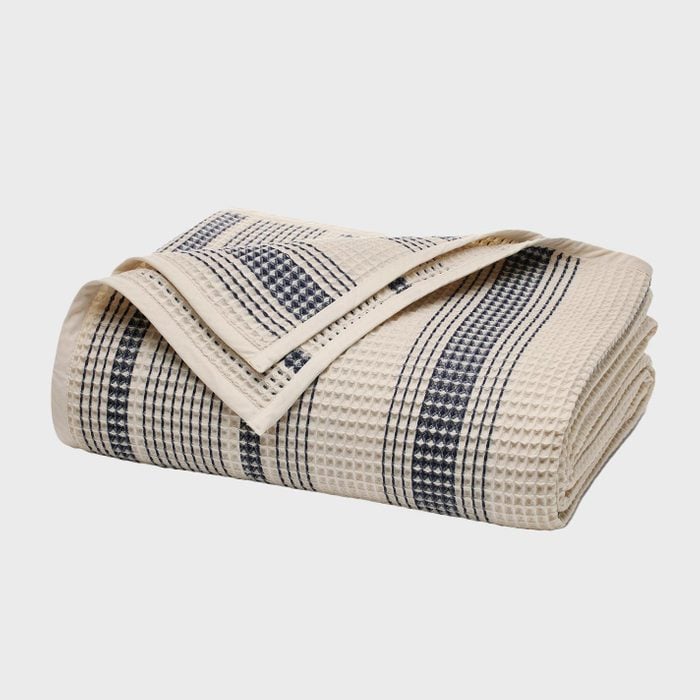 Boll and Branch Waffle Striped Blanket