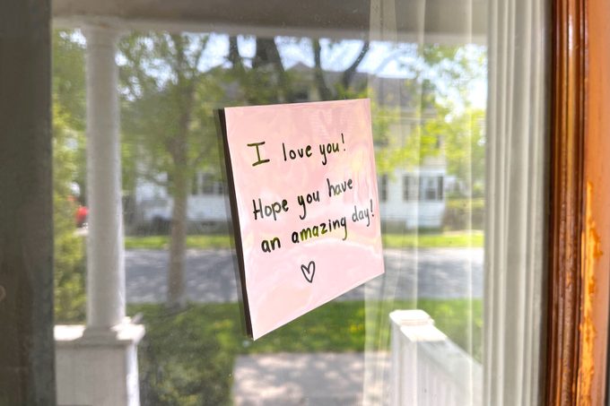 Reusable Sticky Note on a front door