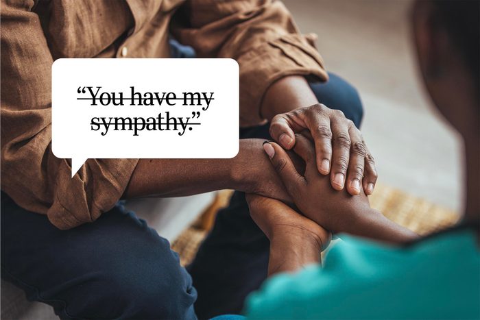 Speech bubble text: "You have my sympathy."