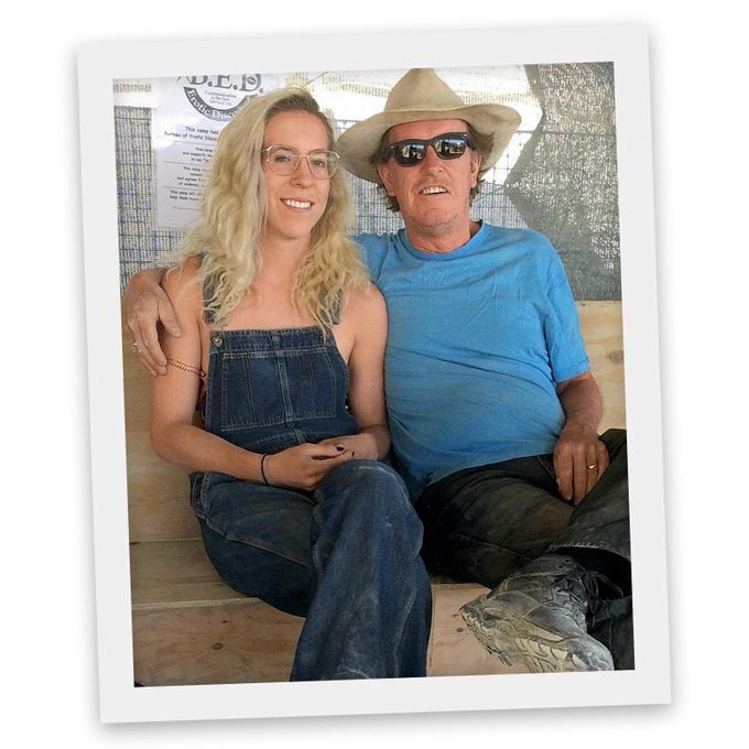 Dad and daughter Ria at Burning Man
