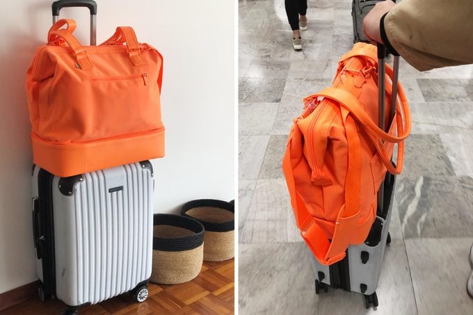 Beis Weekend Bag On Suitcase Andrea Carrillo Jvedit