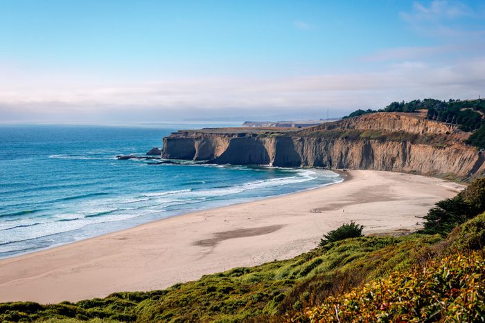 View of the Californian coast. Half Moon Bay, San Mateo County, CA. Summer 2015.