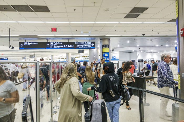 Miami, Florida, Miami International Airport MIA terminal, Transportation Security Administration TSA, busy, crowded security check point