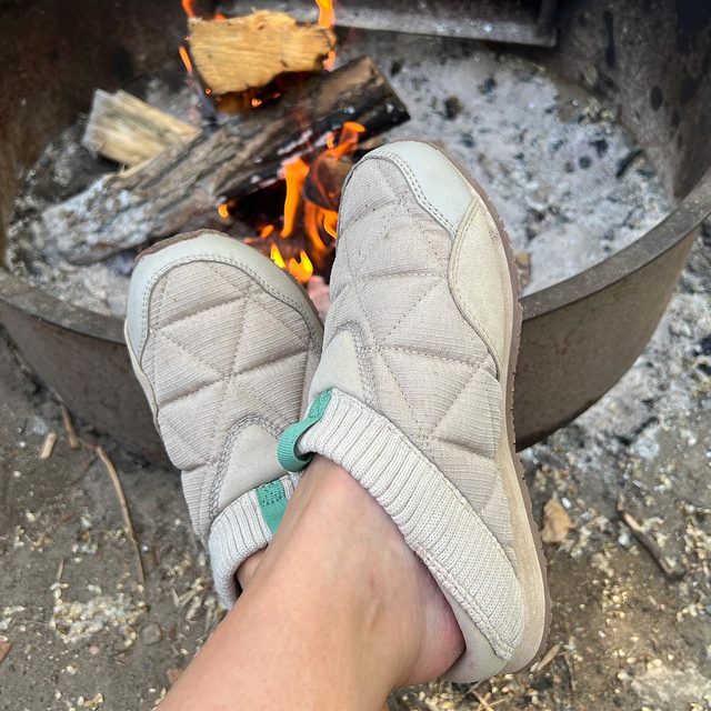 Teva ReEmber shoes by campfire