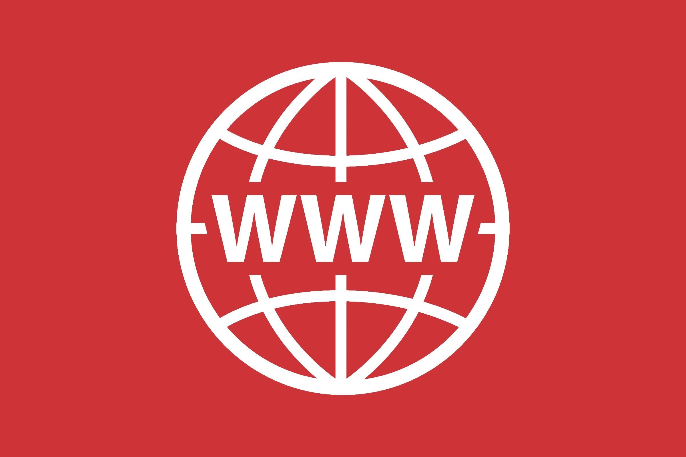 World Wide Web symbol on a red background