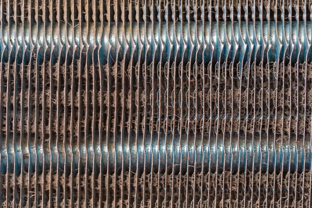 Aluminum Air Conditioner, Condenser Coils Dirty And Dusty