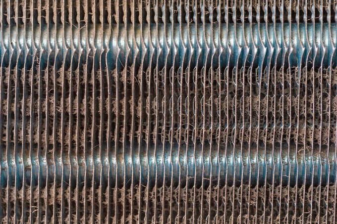 Aluminum Air Conditioner, Condenser Coils Dirty And Dusty