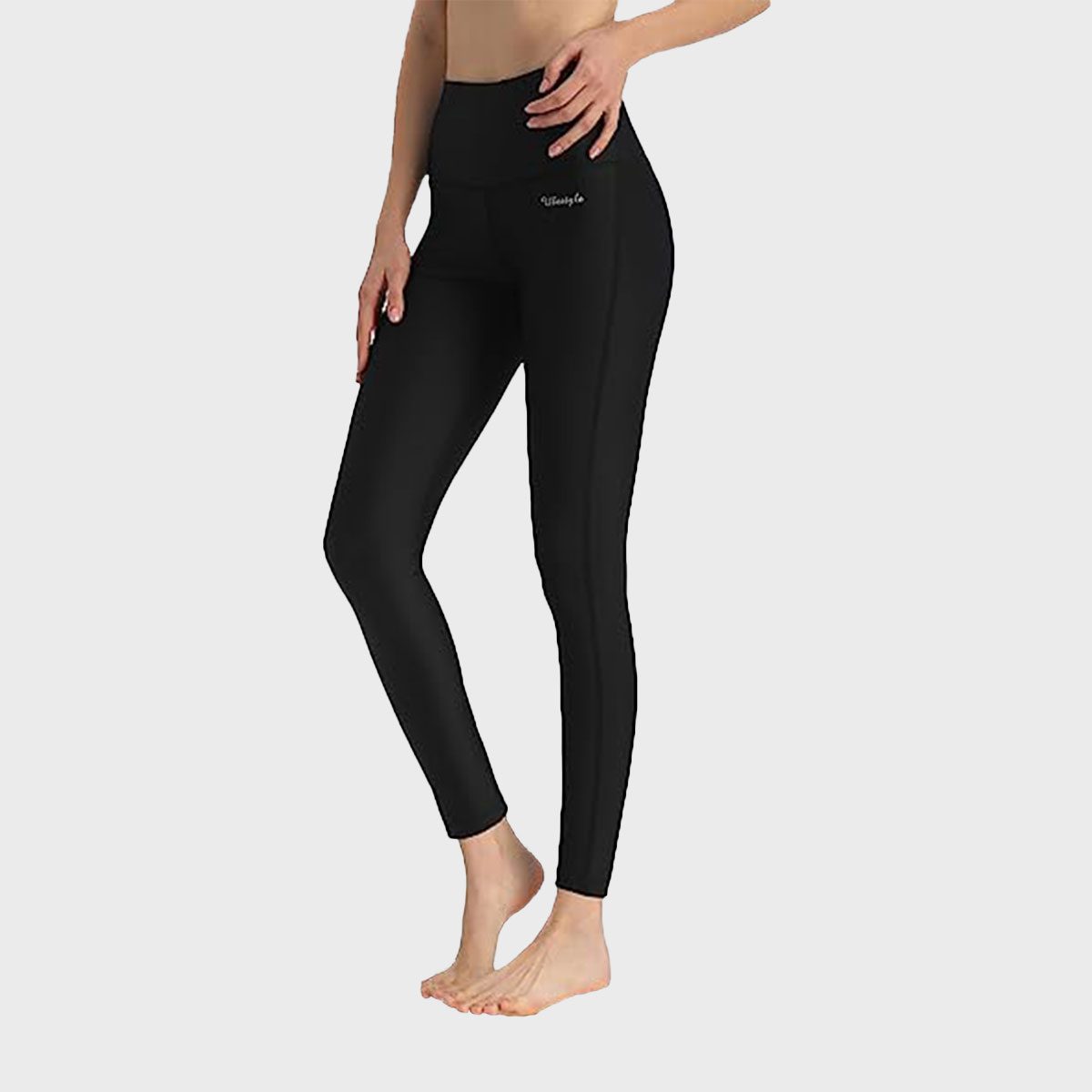 High Waisted Yoga Pants or Leggings Gray and Black Design/with Inside  Pocket Long Yoga Leggings/upf 50 Clothing/sun Protection Yoga Pants 