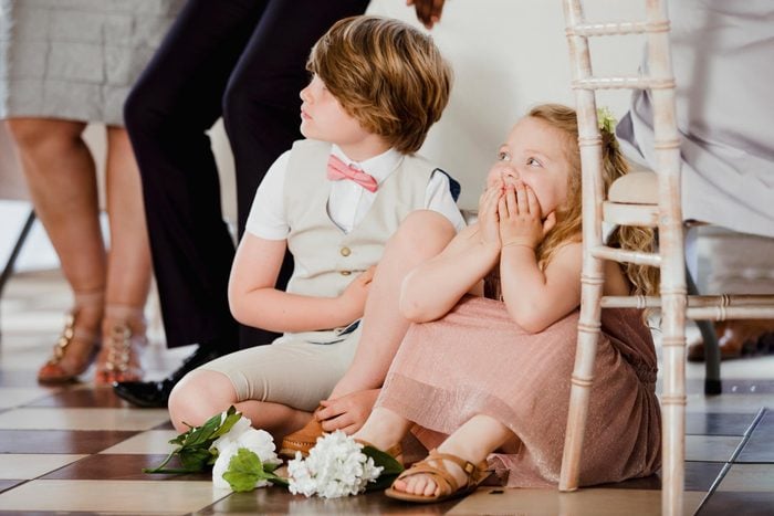 Children Watching At A Wedding