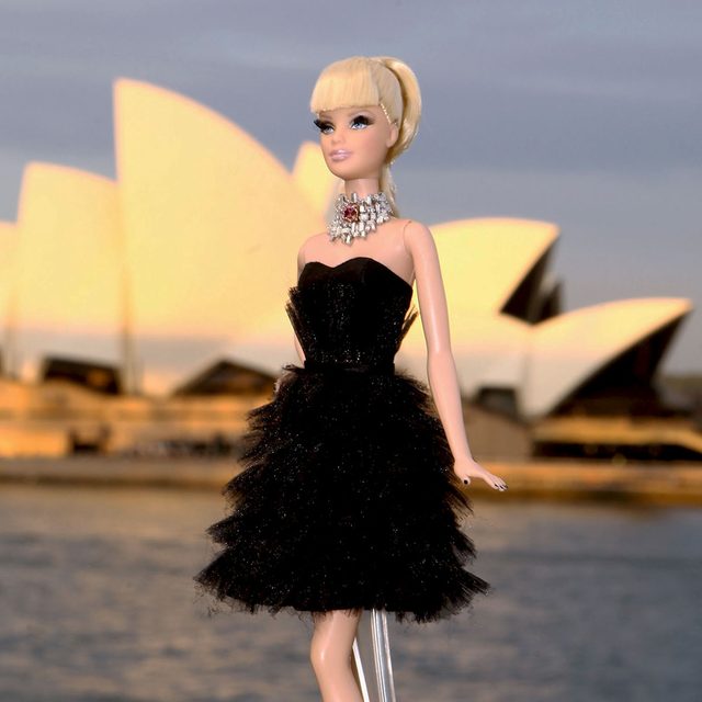 The world's most expensive Barbie doll is on display at the Barbie Basics Collection Launch during Rosemount Australian Fashion Week Spring/Summer 2010/11 at the Overseas Passenger Terminal at Circular Quay on May 4, 2010 in Sydney, Australia