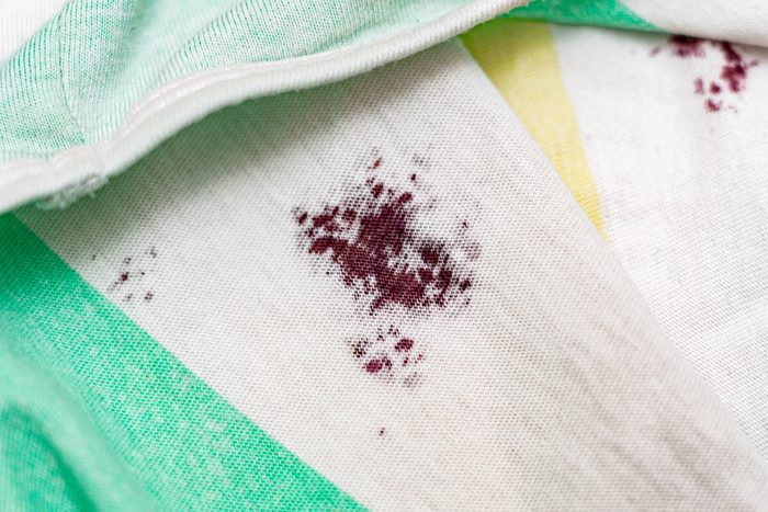 close up food stain on the clothes
