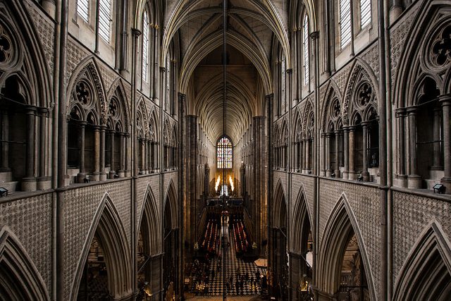 The view from the Triforium of the Great West Door at Westminster Abbey