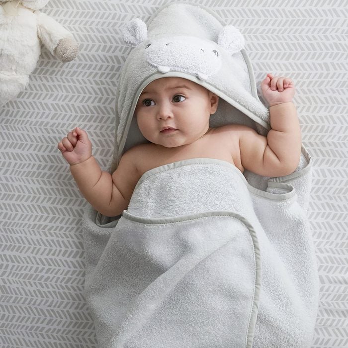 Pottery Barn Kids Super Soft Animal Baby Hooded Towel And Washcloth Set