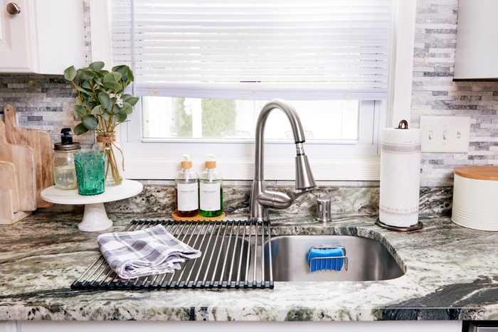 organized and tidy kitchen sink