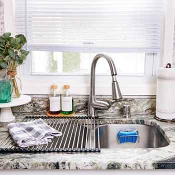 organized and tidy kitchen sink