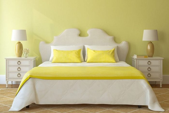 soft yellow Bedroom Interior
