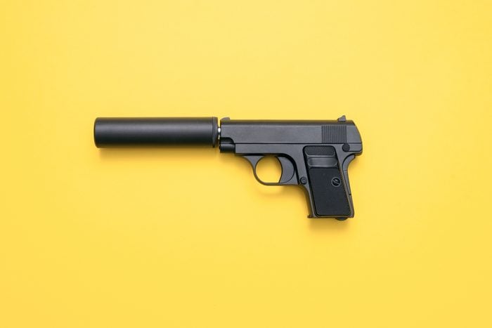 Gun on a yellow background