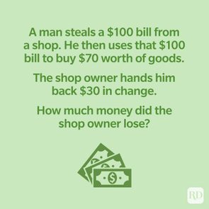 A Man Steals 100 From A Shop Riddle