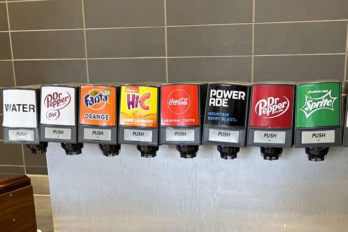 Soda fountain with drink cup at McDonald's restaurant