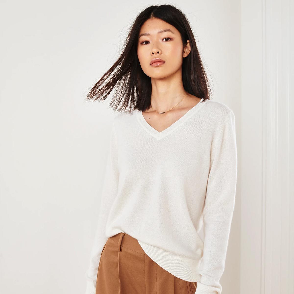 Quince Cashmere V Neck Sweater