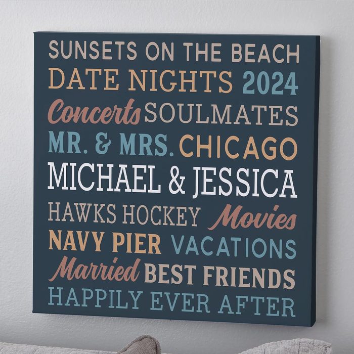 Relationship Memories Personalized Canvas