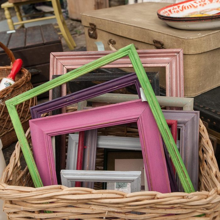 Differed Coloured Painted Wood Frames In A Basket For Sale At A Vendor Shutterstock 353144642