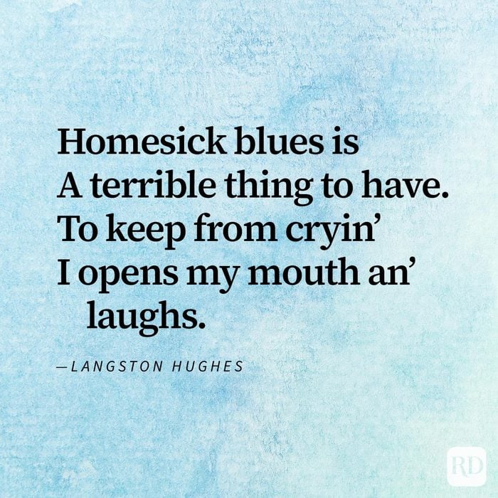 Powerful poem Homesick Blues everyone needs to read by Langston Hughes on watercolour blue background