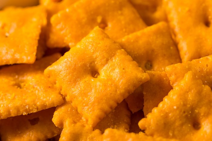 full frame close up of cheez-it crackers