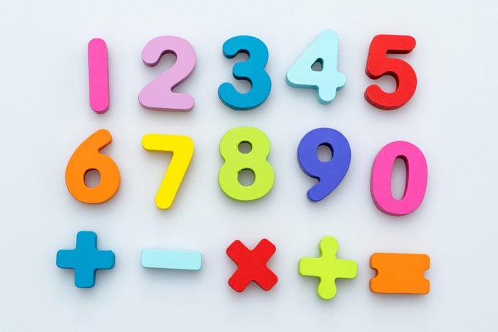 Wooden numbers from 0 to 9