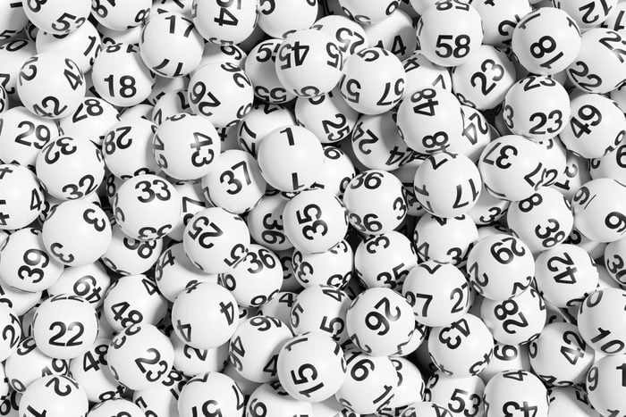 Lottery balls filling the frame