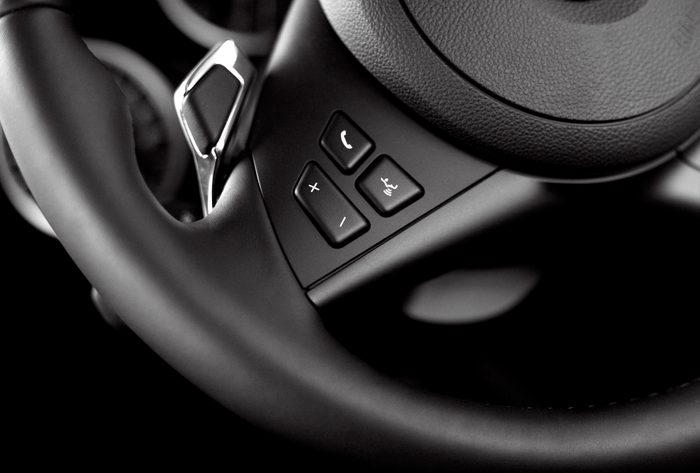car steering-wheel close up