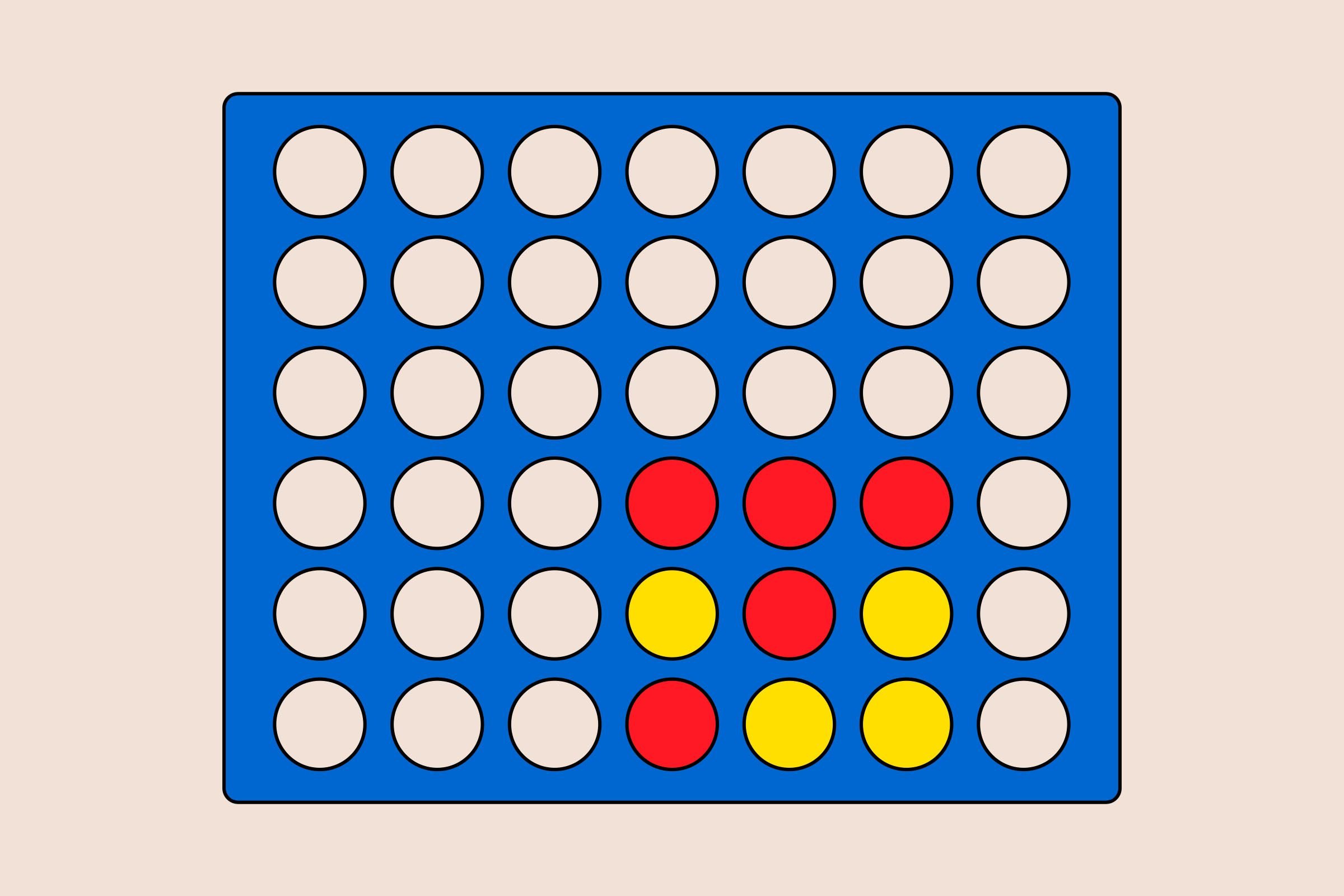 Connect Four game board showing a "Figure 7 trap"