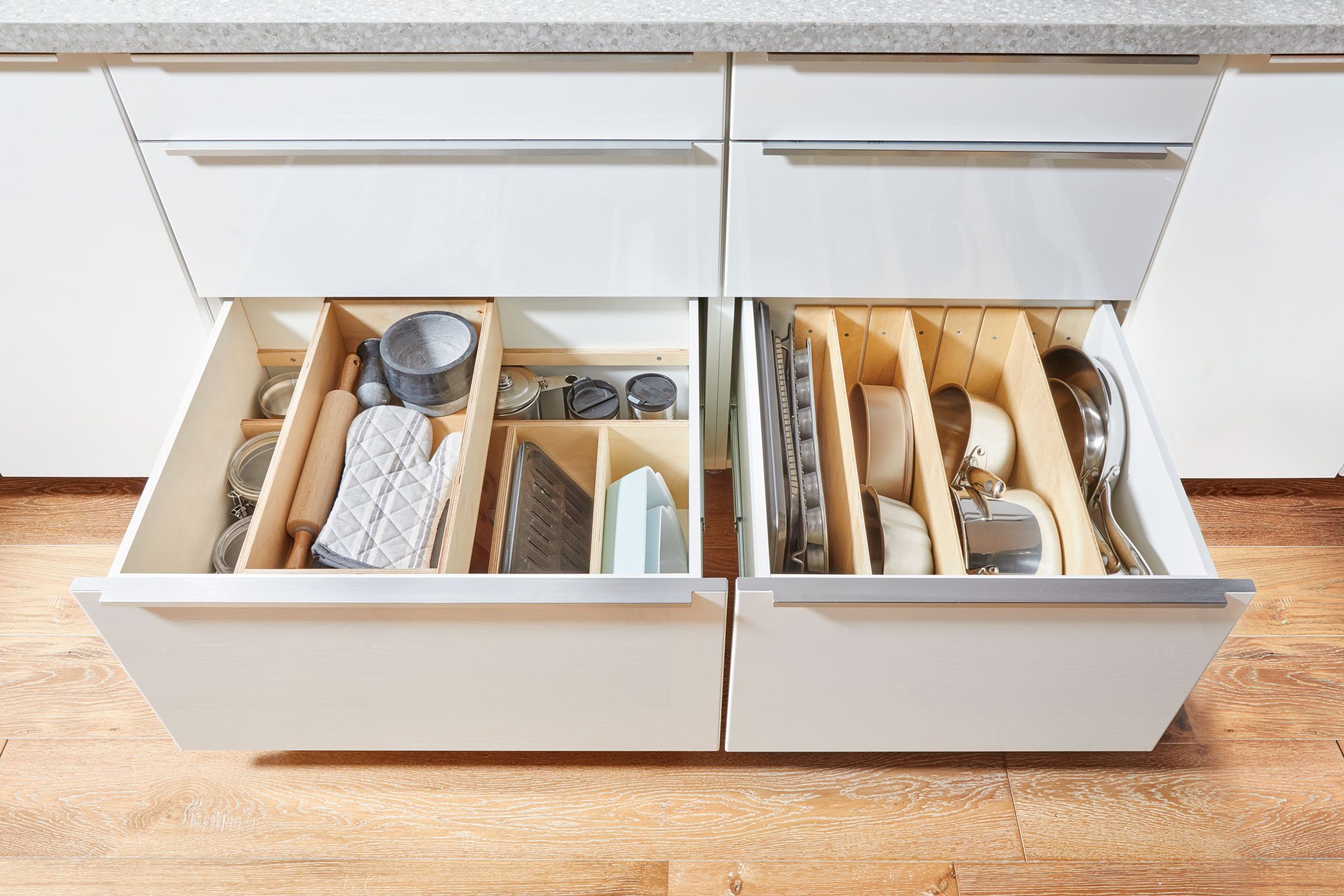 German Kitchen Cabinets by Bauformat USA  Kitchen drawer organization, Diy  kitchen storage, Kitchen cabinet design